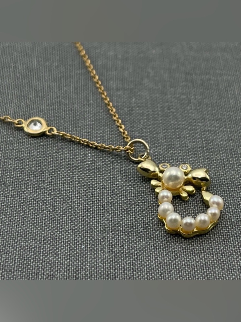 Elegant Gold Plated Sterling Silver 925 Pearl & Heart Pendant Necklace